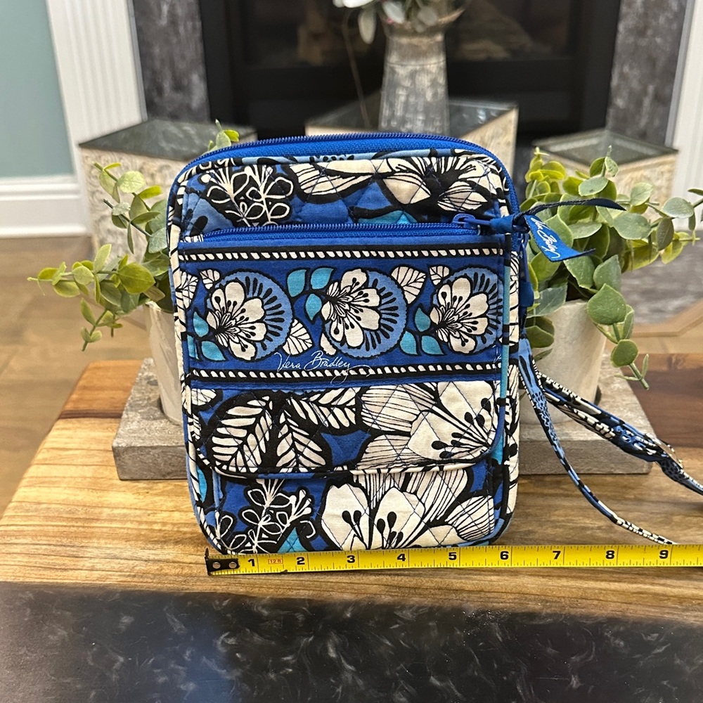 Vera Bradley Black and Blue Bayou  Crossbody purse